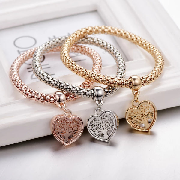Tree of Life Charm Bracelet - Heart Edition with Austrian Crystals - HNS Studio