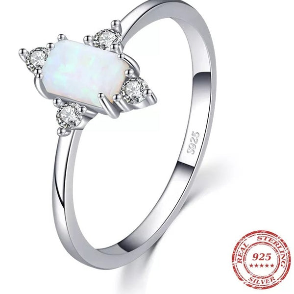 925 Sterling Silver White Opal Ring HNS Studio Canada 