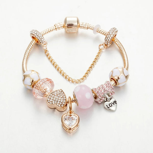 Rose gold charms bracelet 