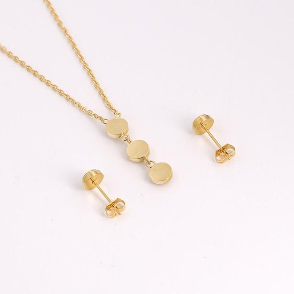 Gold filled necklace and earrings set