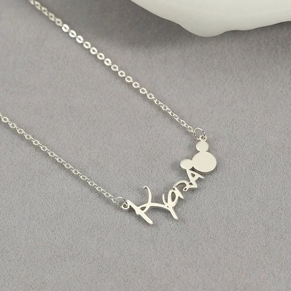 Disney Font Name Necklace with Mickey Mouse HNS Studio Canada 
