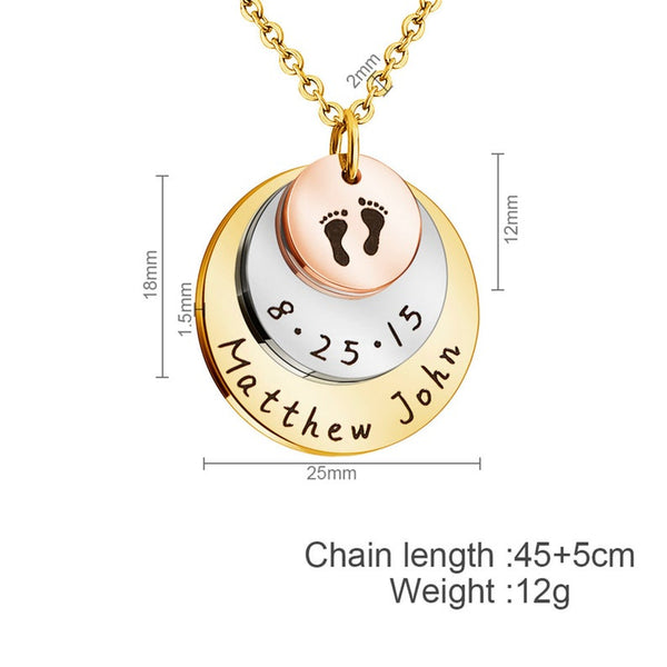 Baby Names Personalized Disc Necklace for Mom