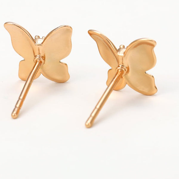 Butterfly CZ Stud Earrings 18k Gold Plated HNS Studio Canada 