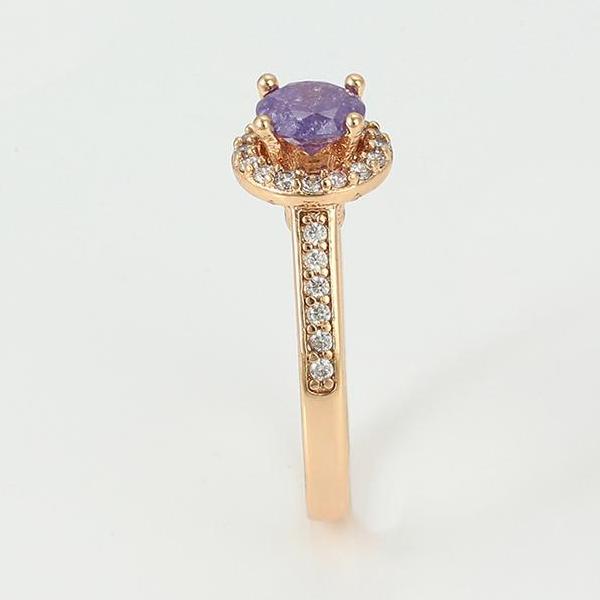 18K Gold plated Amethyst Ring - HNS Studio