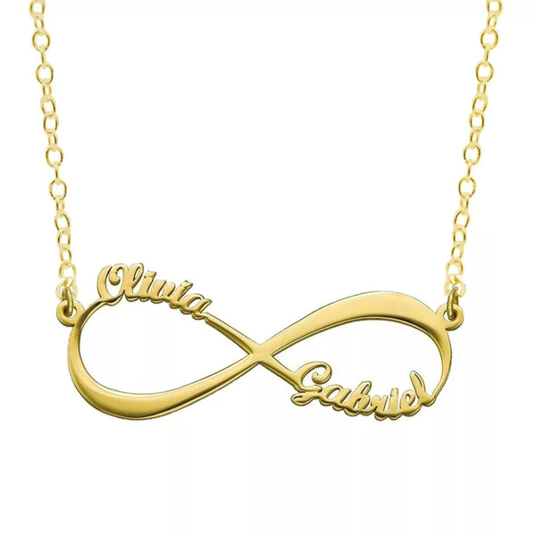 Gold Plated Sterling Silver Personalized Infinity Name Necklace - HNS Studio