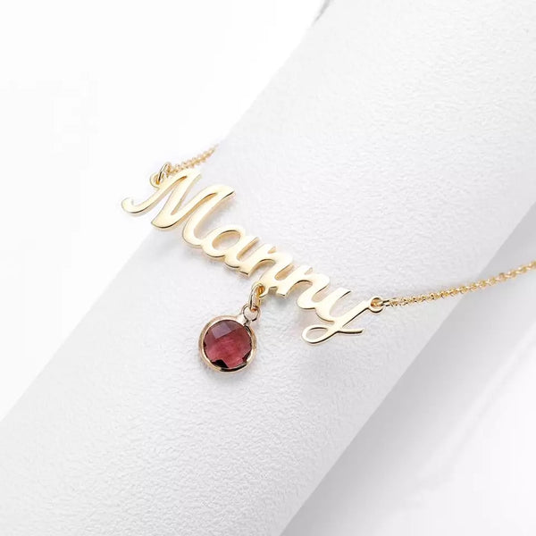Name necklace with Birthstone