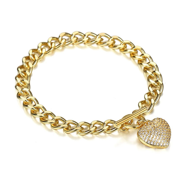 Heart Charm Bracelet Gold HNS Studio Canada