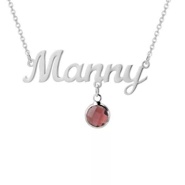 Name necklace with Birthstone HNS Studio Canada 