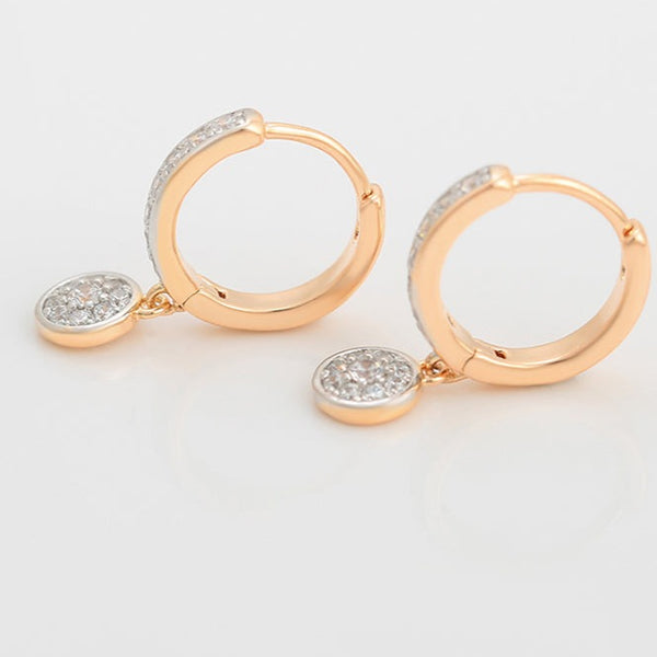 Dangle Huggie Hoop Earrings-18k Gold Plated HNS Studio Canada 