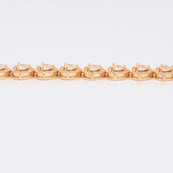 Princess Cut Zirconia 18K Gold Plated Bracelet- Heart HNS Studio Canada 