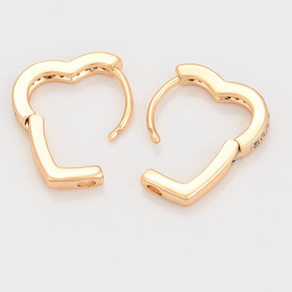 18K Gold Plated Heart Hoop Earrings HNS Studio Canada