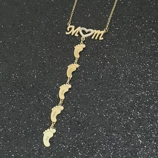 Mom Necklace with Kids Names