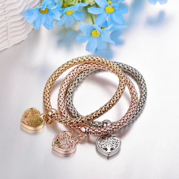 Tree of Life Charm Bracelet - Heart Edition with Austrian Crystals - HNS Studio