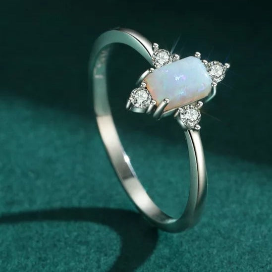 925 Sterling Silver White Opal Ring HNS Studio Canada 