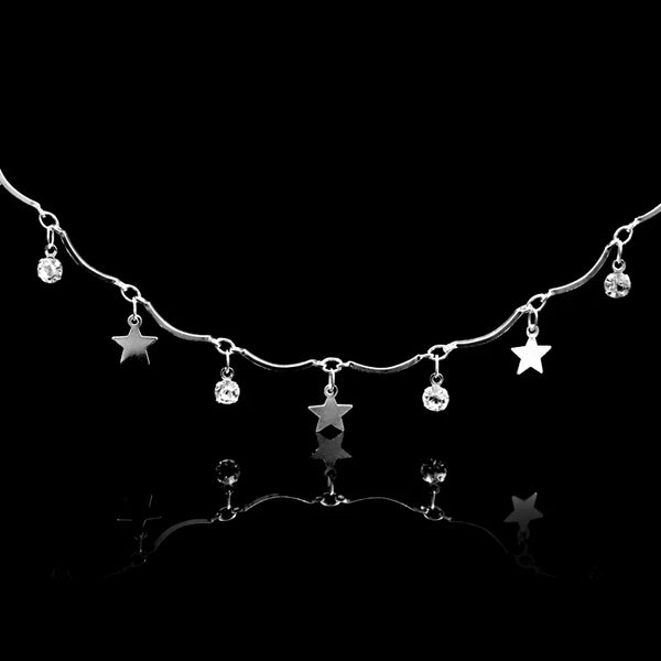 Star and Clear Zirconia Charms Anklet HNS Studio Canada 