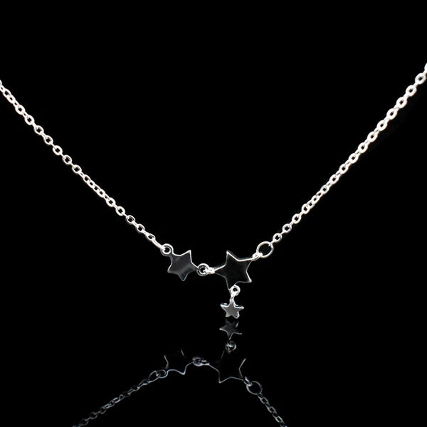 Sterling Silver Delicate Star Charms Anklet