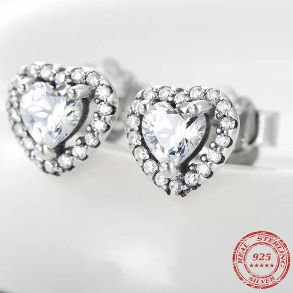 Sterling Silver Heart Halo Studs HNS Studio Canada 