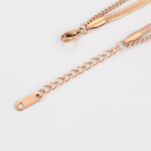 Two layered Rose Gold Bracelet with Stars and Butterfly Charm HNS Studio Canada 