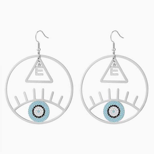 Personalized Evil Eye Earrings with Initial HNS Studio Canada 