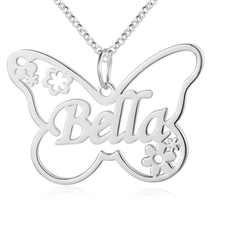 Sterling Silver Butterfly Name Necklace HNS Studio Canada 