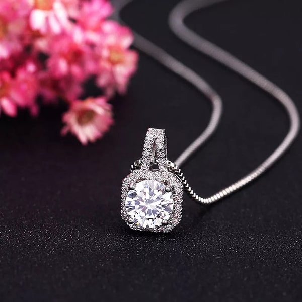 Sterling Silver Cubic Zirconia Necklace - HNS Studio