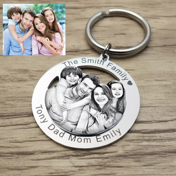 Custom Photo Family Keychain