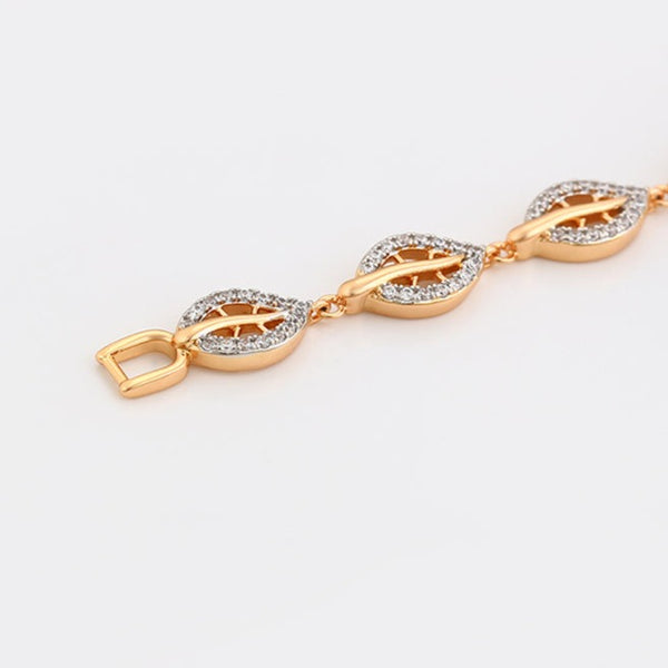 Gold Leaf Cutout Bracelet in 18K Gold Plated
