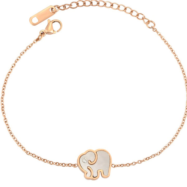Rose Gold Elephant Charm Bracelet