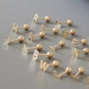 Letter Studs Sterling Silver HNs Studio Canada 
