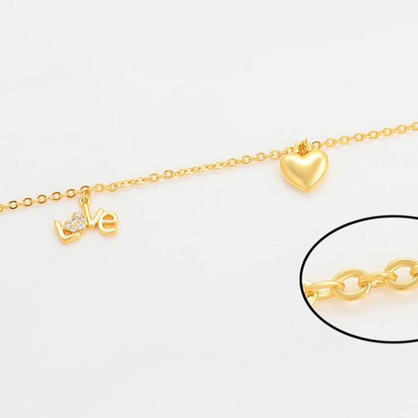 Love Charm Anklet Gold HNS Studio Canada 