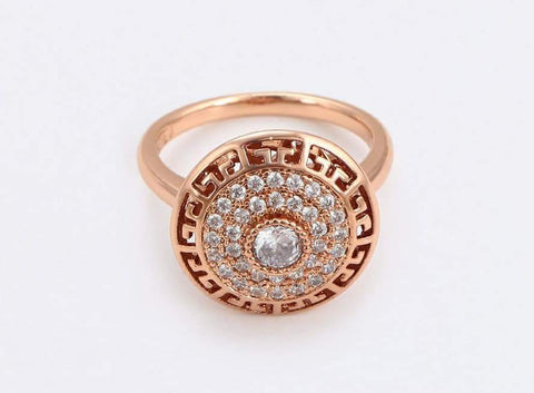 Rose Gold Ring with Fine Work of Cubic Zirconia