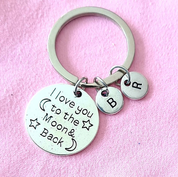 I Love You to the Moon and Back Personalized Keychain-HNS Studio