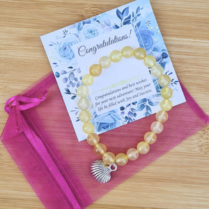 Citrine Yellow Beads Stretch Bracelet