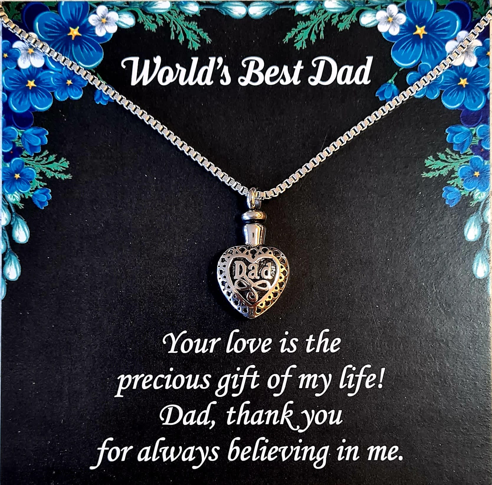Silver Dad Pendant Necklace
