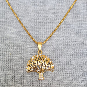 Tree of Life Pendant Necklace 24K Gold plated HNS Studio Canada 