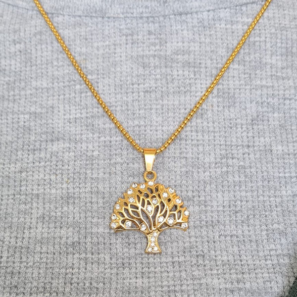 Tree of Life Pendant Necklace 24K Gold plated HNS Studio Canada 