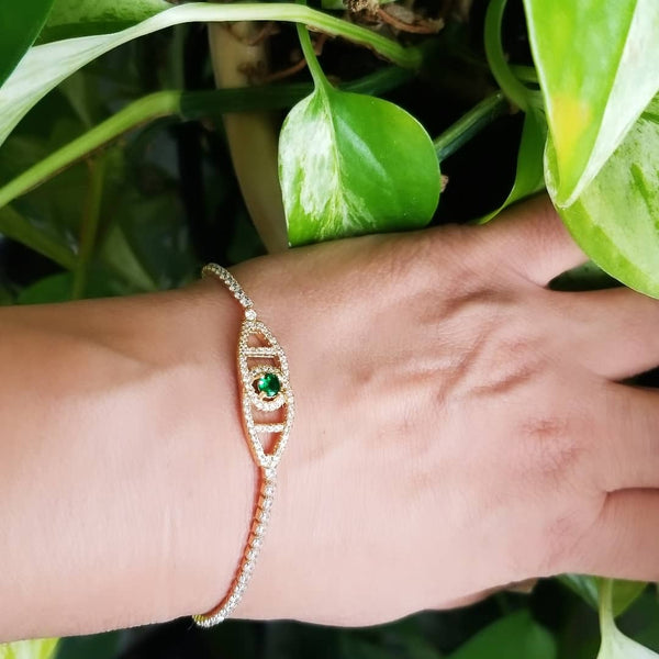 Emerald Tennis Gold Bracelet-* Clearance *