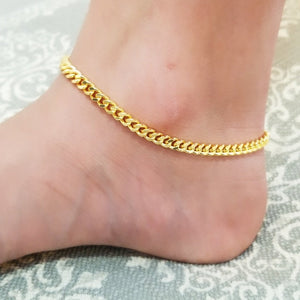 Gold Thick Curb Anklet HNS Studio Canada 