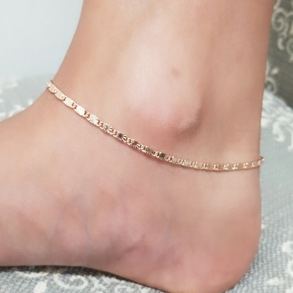 3mm Rose Gold Snail Chain Bracelet Anklet HNS Studio Canada 
