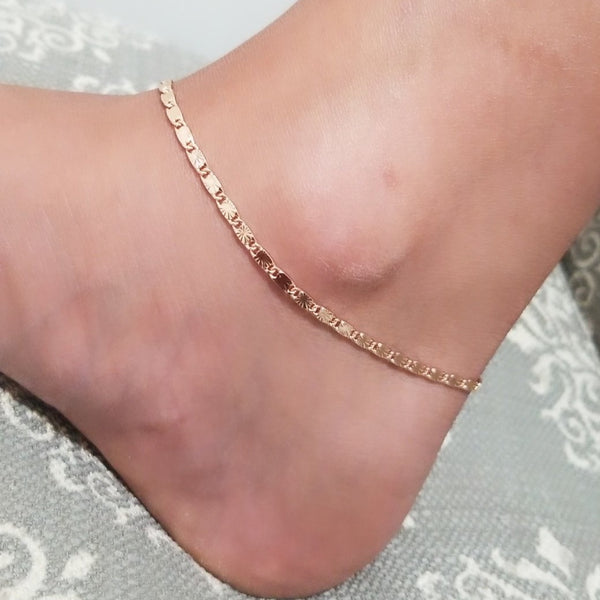 3mm Rose Gold Snail Chain Bracelet Anklet HNS Studio Canada 