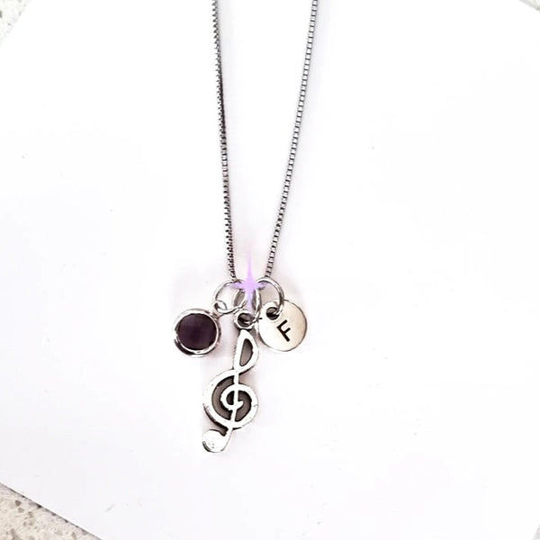 Personalized Music Note Necklace