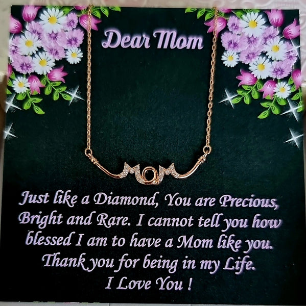 18K Rose gold plated Mom necklace