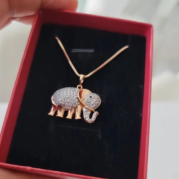 18k Gold Plated Lucky Elephant Pendant Necklace HNS Studio Canada 
