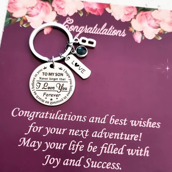 To My Son I Love You Forever Keychain Personalized HNs Studio Canada 