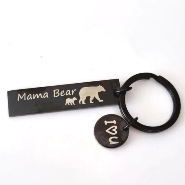 Mama Bear Keychain Black HNS Studio Canada 