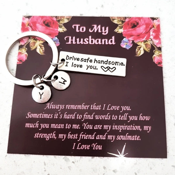 Drive Safe I Need You Here With Me Keychain-For Husband HNS Studio Canada 