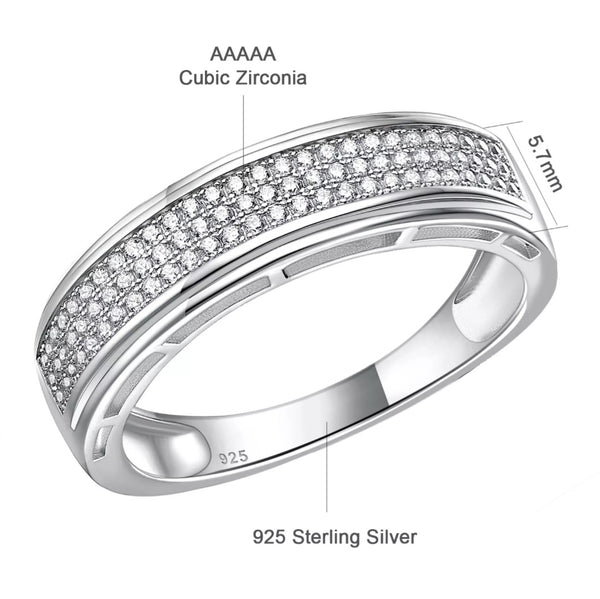 Men Promise Ring Band Sterling Silver HNS Studio Canada 