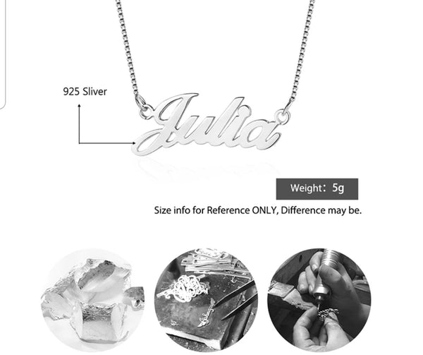Personalized Name Necklace Sterling Silver - HNS Studio