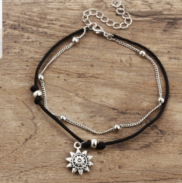 Double Layer Sun Charm Anklet-* Clearance *