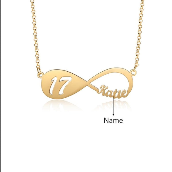 Infinity Name Necklace with Year HNS Studio Canada